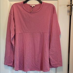 Easel Pink Long Sleeve Blouse